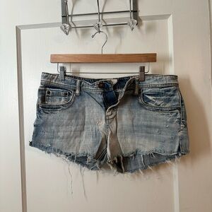 Perfectly warn denim cutoffs